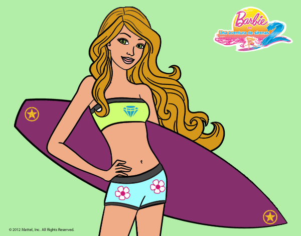 Barbie con tabla de surf