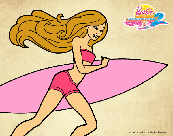 Barbie corre al agua