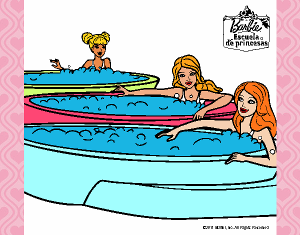 Barbie y sus amigas en el jacuzzi