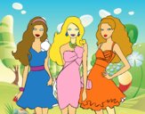 Barbie y sus amigas vestidas de fiesta