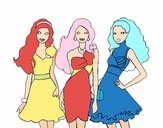 Barbie y sus amigas vestidas de fiesta