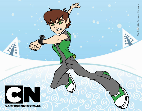 ben 10 en acción en la nieve  