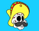 Calavera mejicana con bigote