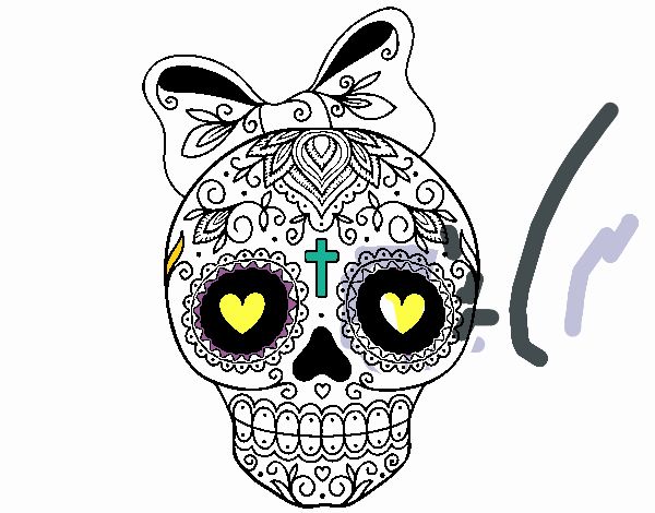 Calavera mejicana con lazo