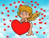 Cupido y un corazón