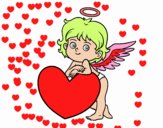 Cupido y un corazón