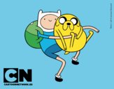 Finn y Jake abrazados