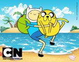 Finn y Jake abrazados