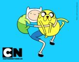 Finn y Jake abrazados