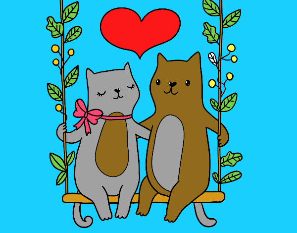 gatitos enamorados