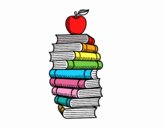 Libros y manzana