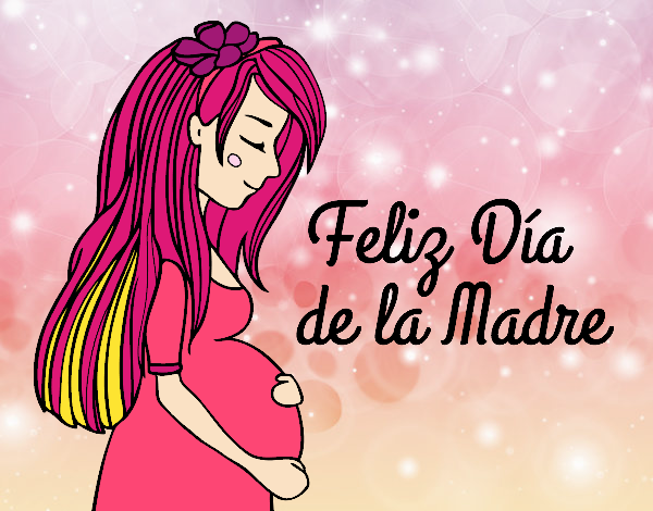 Mamá embarazada en el día de la madre