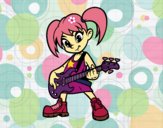 Niña con guitarra eléctrica