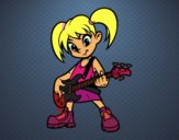 Niña con guitarra eléctrica