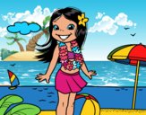 Niña en la playa