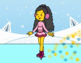 Niña patinadora sobre hielo