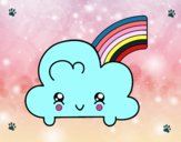 Nube con arco iris kawaii