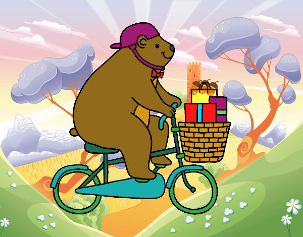 el oso en bicicleta
