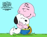 Snoopy y Carlitos abrazados