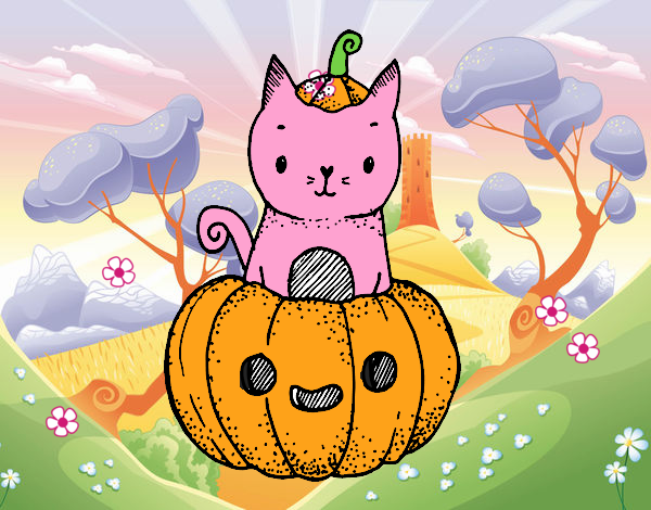 Un gatito de Halloween