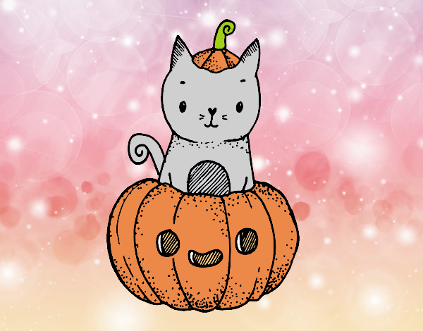 Un gatito de Halloween