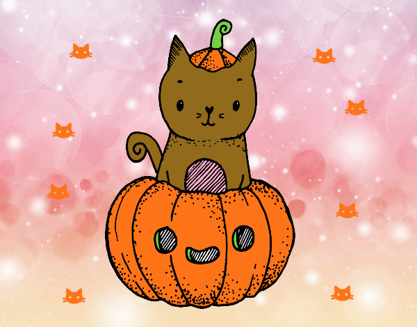 Un gatito de Halloween