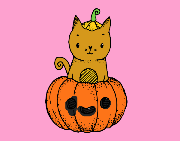 Un gatito de Halloween