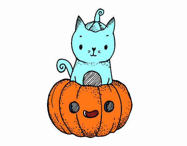 Un gatito de Halloween