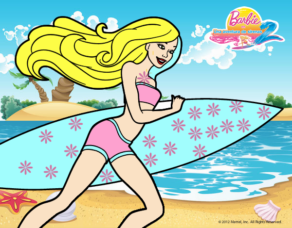 Barbie corre al agua