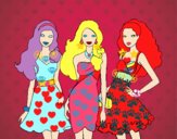 Barbie y sus amigas vestidas de fiesta