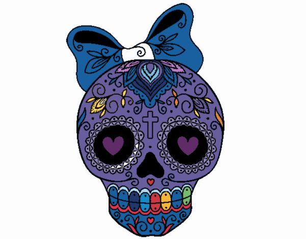 Calavera mejicana con lazo