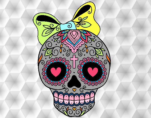 Calavera mejicana con lazo