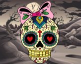 Calavera mejicana con lazo