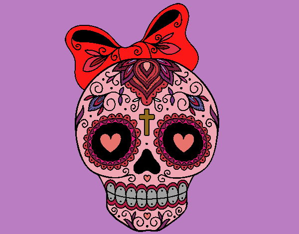 Calavera mejicana con lazo