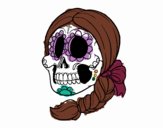 Calavera mejicana con trenza