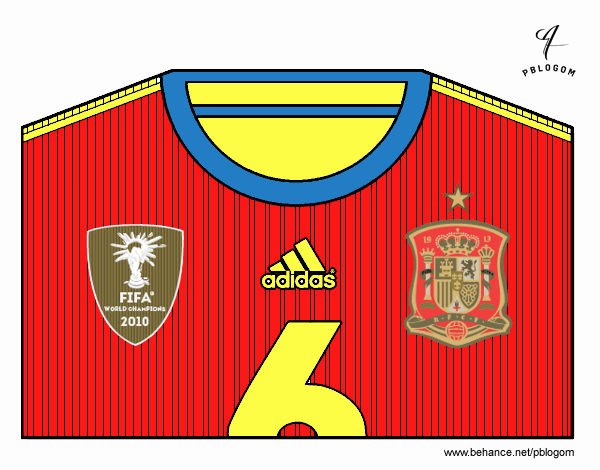 Camiseta del mundial de fútbol 2014 de España