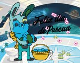 Conejo con muchos huevos de Pascua