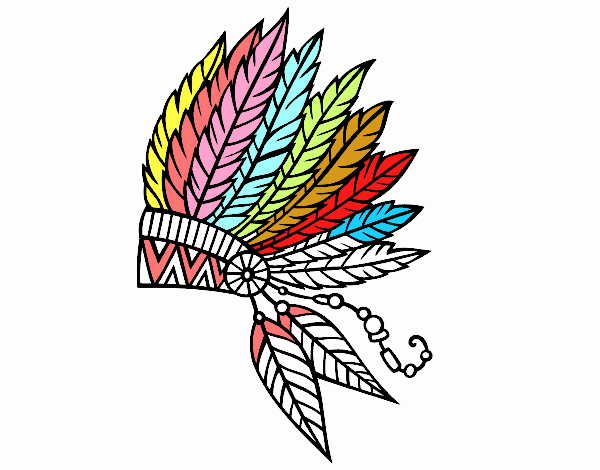 Dibujo de Corona de plumas india pintado por en Dibujos.net el día 26-10-20  a las 04:49:47. Imprime, pinta o colorea tus propios dibujos!