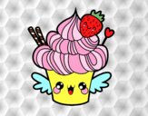 Cupcake kawaii con fresa