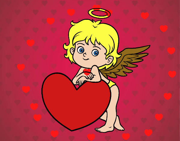 Cupido y un corazón