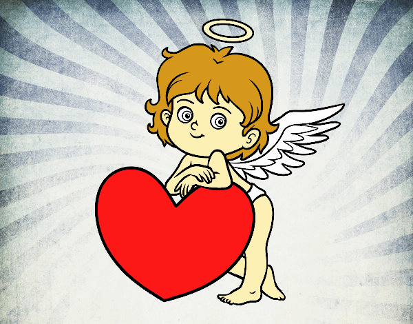 Cupido y un corazón