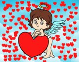 Cupido y un corazón