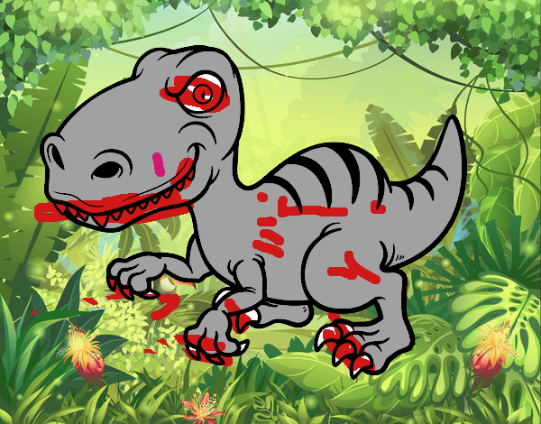 Dibujo de Dinosaurio velociraptor pintado por en  el día  28-10-20 a las 17:56:37. Imprime, pinta o colorea tus propios dibujos!