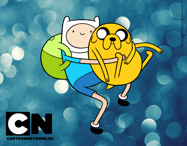 Finn y Jake abrazados