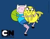 Finn y Jake abrazados