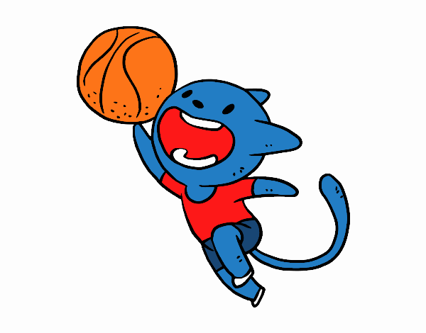 Gato jugando a baloncesto