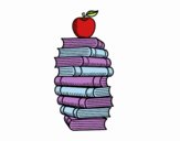 Libros y manzana