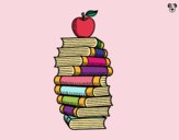 Libros y manzana