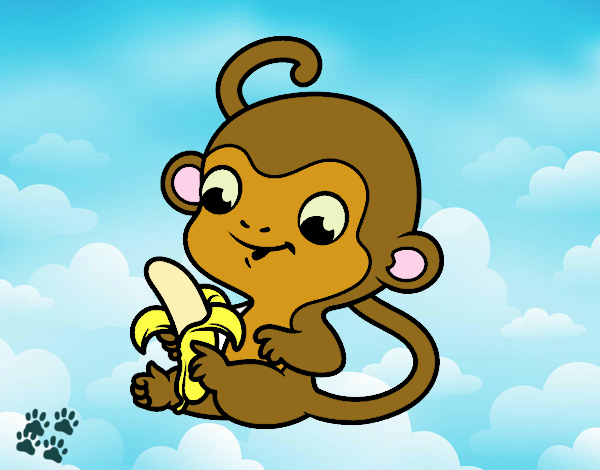 Monito con plátano