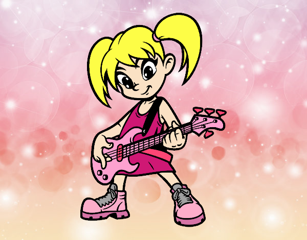 Niña con guitarra eléctrica